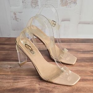 Billini Clear and Nude Heels